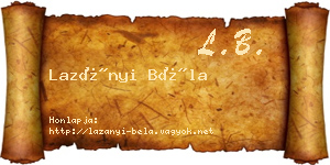 Lazányi Béla névjegykártya